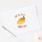 Sticker Ovale M est pour Mango (Enveloppe)