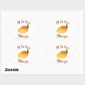Sticker Ovale M est pour Mango (Feuille)