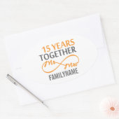 Sticker Ovale M. et Mme 15th Anniversary (Enveloppe)