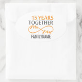 Sticker Ovale M. et Mme 15th Anniversary (Sac)