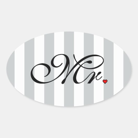 Sticker Ovale M. Husband Groom Cliquez pour Customiser des bande (Devant)