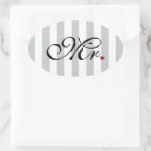 Sticker Ovale M. Husband Groom Cliquez pour Customiser des bande (Sac)