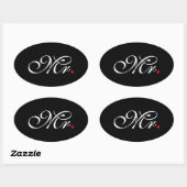 Sticker Ovale M. Mari A Groom Ses Hers Nouvelles Mauvaises Maiso (Feuille)