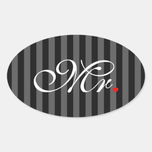 Sticker Ovale M. Mari A Groom Ses Hers Nouvelles Mauvaises Maiso