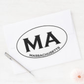 Sticker Ovale MA - Massachusetts USA - Logo ovale (Enveloppe)