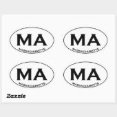 Sticker Ovale MA - Massachusetts USA - Logo ovale (Feuille)