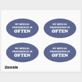 STICKER OVALE MA PRÉFÉRENCE EST SOUVENT (Feuille)