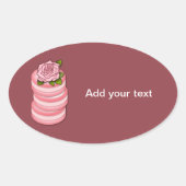 Sticker Ovale Macarons roses (Devant)