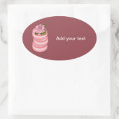 Sticker Ovale Macarons roses (Sac)