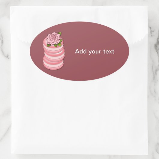 Sticker Ovale Macarons roses (Sac)