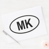 Sticker Ovale Macédoine "MK" (Enveloppe)