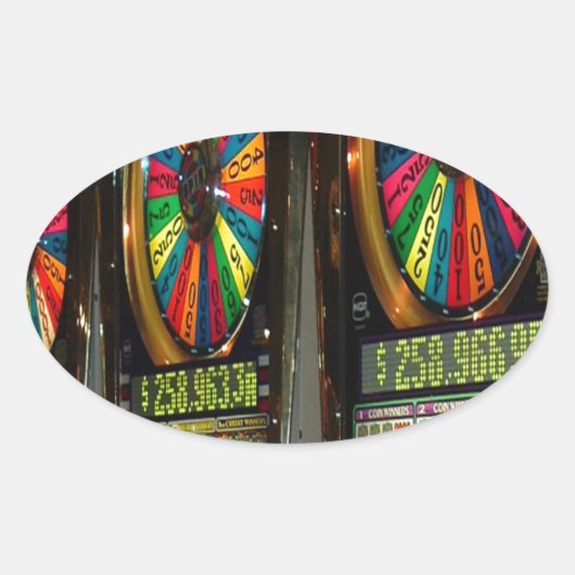 Sticker Ovale Machines à sous Las Vegas (Devant)