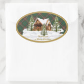 Sticker Ovale MacKinnon Chasse Ancien Tartan écossais (Sac)