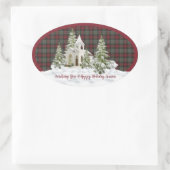 Sticker Ovale MacLachlan Patiné Tartan écossais (Sac)