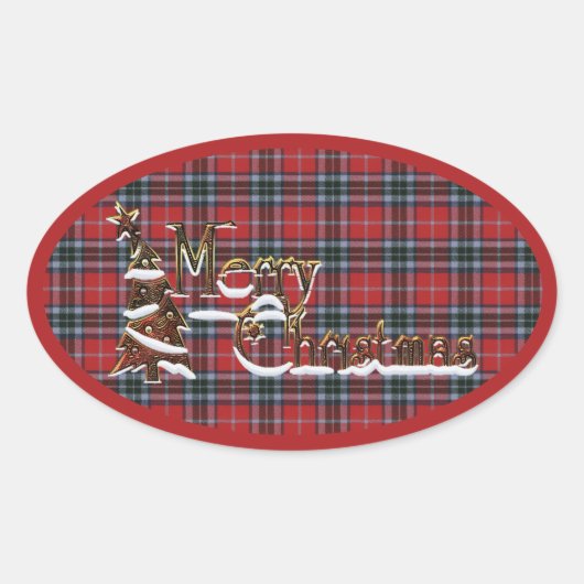 Sticker Ovale MacTavish Modern Original Tartan écossais (Devant)