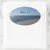 Sticker Ovale Madison CT Connecticut Hammonasset Beach (Sac)