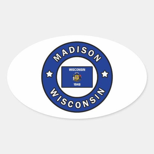 Sticker Ovale Madison Wisconsin (Devant)