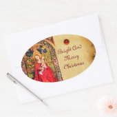 STICKER OVALE MADONNA DU PARCHEMENT ROSE BOWER (Enveloppe)