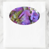 Sticker Ovale Magenta Purple bleu jaune Hydrangeas fleurs (Sac)