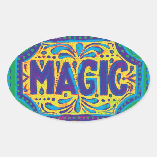 Sticker Ovale Magie bleue (Devant)