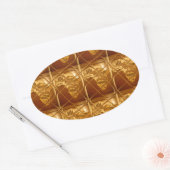 Sticker Ovale Magnifique carte africaine Imprimer Design doré (Enveloppe)