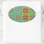 Sticker Ovale Magnifique jolie maya ethnique Imprimer design vec (Sac)