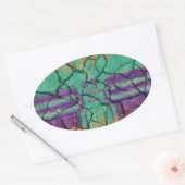 Sticker Ovale Magnifique rustique fissuré boue amour guérit art (Enveloppe)