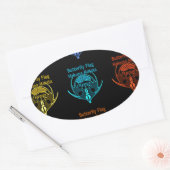 Sticker Ovale Magnifique typographie du drapeau papillon kenyan (Enveloppe)