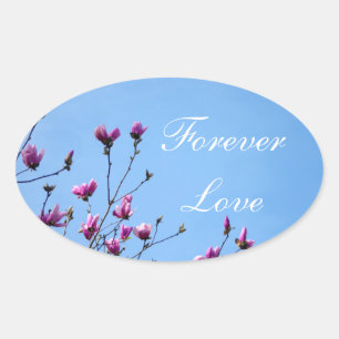 Sticker Ovale Magnolia rose