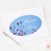 Sticker Ovale Magnolia rose (Enveloppe)
