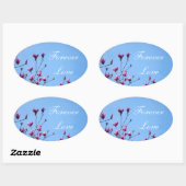 Sticker Ovale Magnolia rose (Feuille)