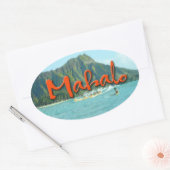 Sticker Ovale Mahalo Diamond Head (Enveloppe)