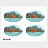 Sticker Ovale Mahalo Diamond Head (Feuille)