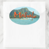 Sticker Ovale Mahalo Diamond Head (Sac)