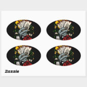 Sticker Ovale Main Des Cartes (Feuille)