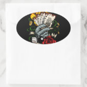 Sticker Ovale Main Des Cartes (Sac)
