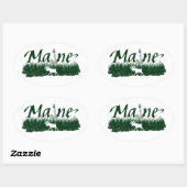 Sticker Ovale Maine (Feuille)