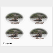 Sticker Ovale Maine Bull Moose (Feuille)