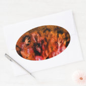 Sticker Ovale Mains de feu (Enveloppe)
