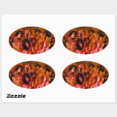 Sticker Ovale Mains de feu (Feuille)