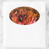 Sticker Ovale Mains de feu (Sac)
