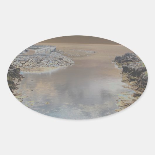 Sticker Ovale Maison légère en Cascais Portugal (Devant)