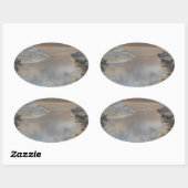 Sticker Ovale Maison légère en Cascais Portugal (Feuille)