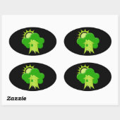 Sticker Ovale Maison verte (Feuille)