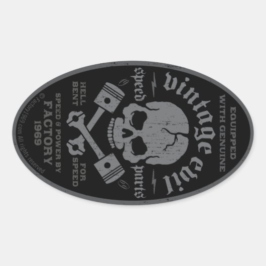 Sticker Ovale Mal vintage 014A (Devant)