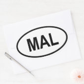 Sticker Ovale Malaisie "MAL" (Enveloppe)