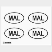 Sticker Ovale Malaisie "MAL" (Feuille)
