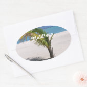 Sticker Ovale Maldives (Enveloppe)