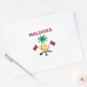 Sticker Ovale MALDIVES Armoiries (Enveloppe)