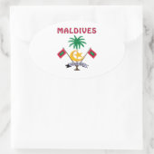 Sticker Ovale MALDIVES Armoiries (Sac)